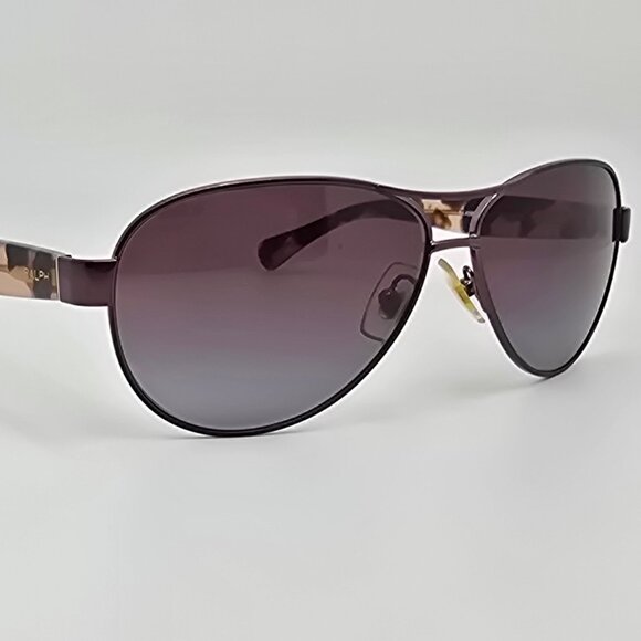 Ralph Lauren RA4096 249/62 Rose Tortoise Polarized Purple Len Aviator Sunglasses - Picture 7 of 16
